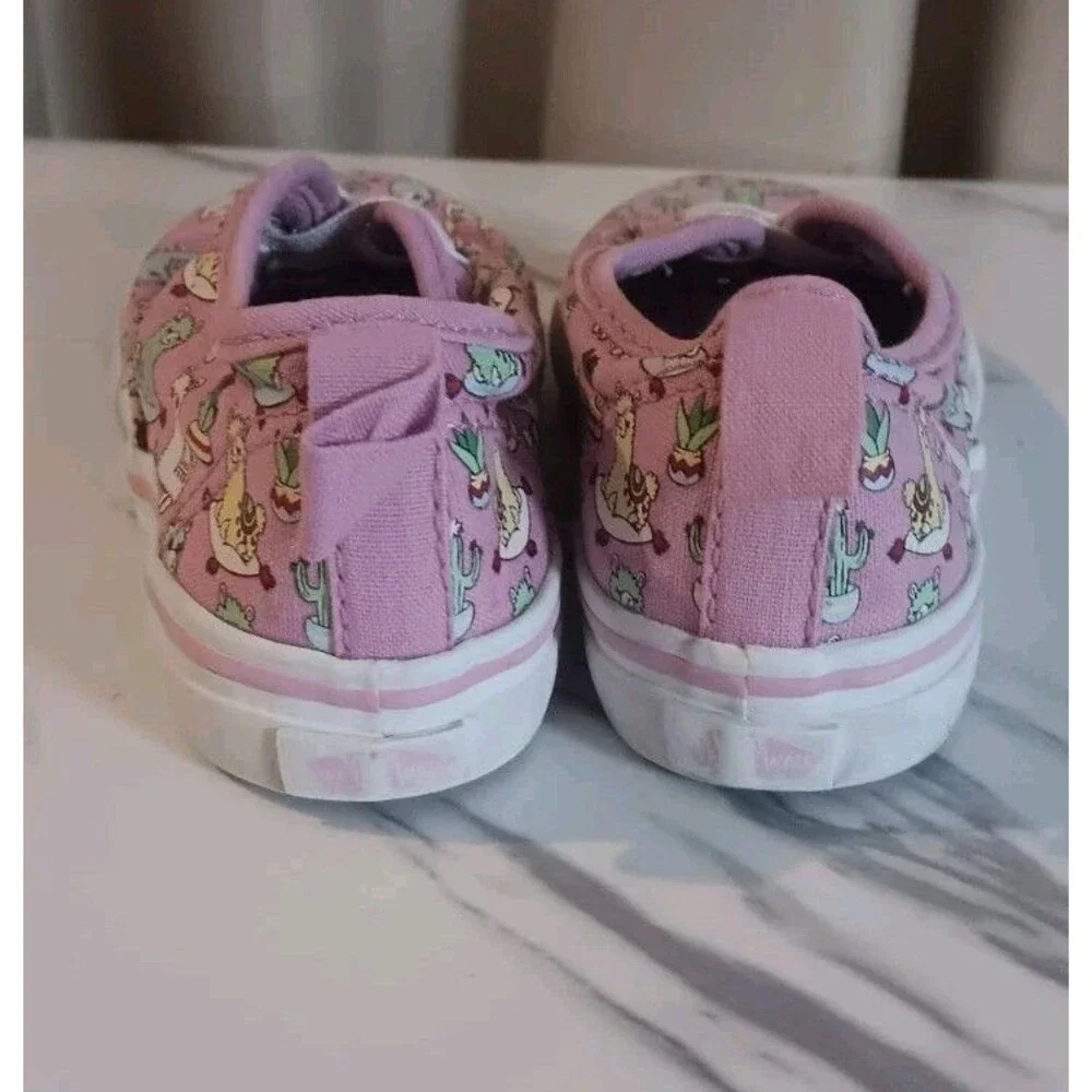 Vans Off The Wall Shoes Purple Llama Skate Shoes Toddler Girls Size 9.5